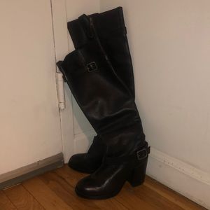 Black knee high ash boots